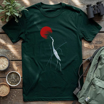 Beautiful Japanese crane of the dawn shirt.