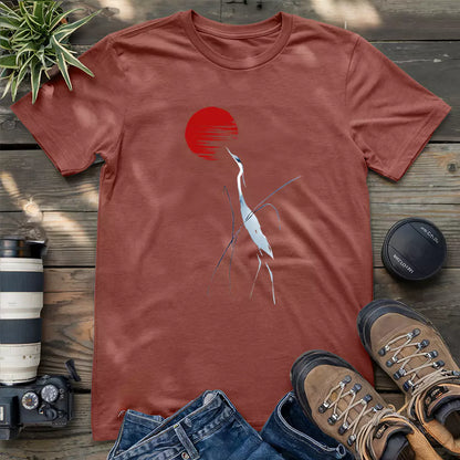 Beautiful Japanese crane of the dawn shirt.