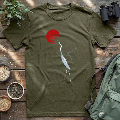 Beautiful Japanese crane of the dawn shirt.