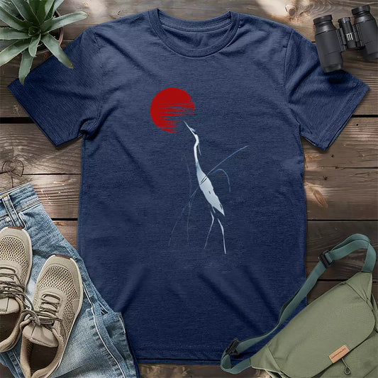 Beautiful Japanese crane of the dawn shirt.