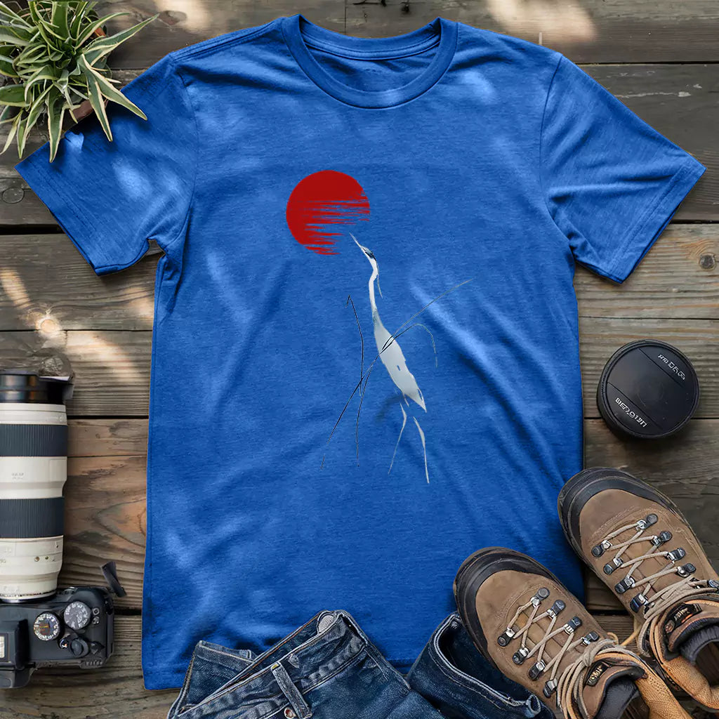 Beautiful Japanese crane of the dawn shirt.
