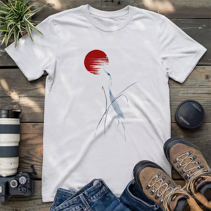 Beautiful Japanese crane of the dawn shirt.
