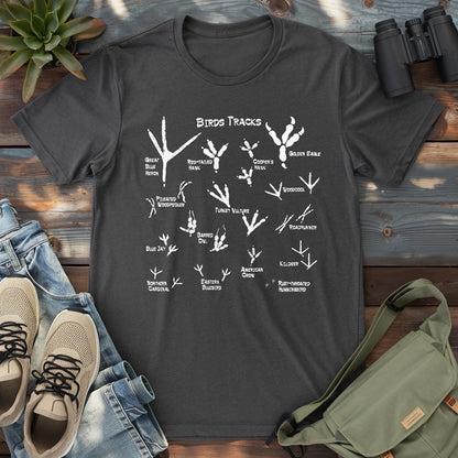 How to identify birds by bird footprint ID shirt.
