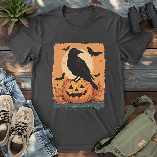 Moonlit Crow & Pumpkin T-shirt