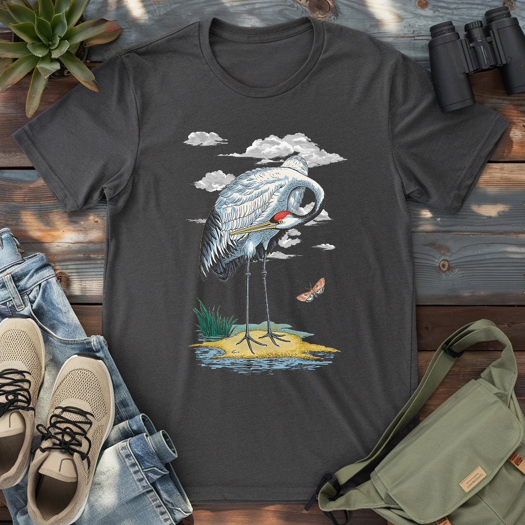 Red-crowned Crane By River T-shirt
