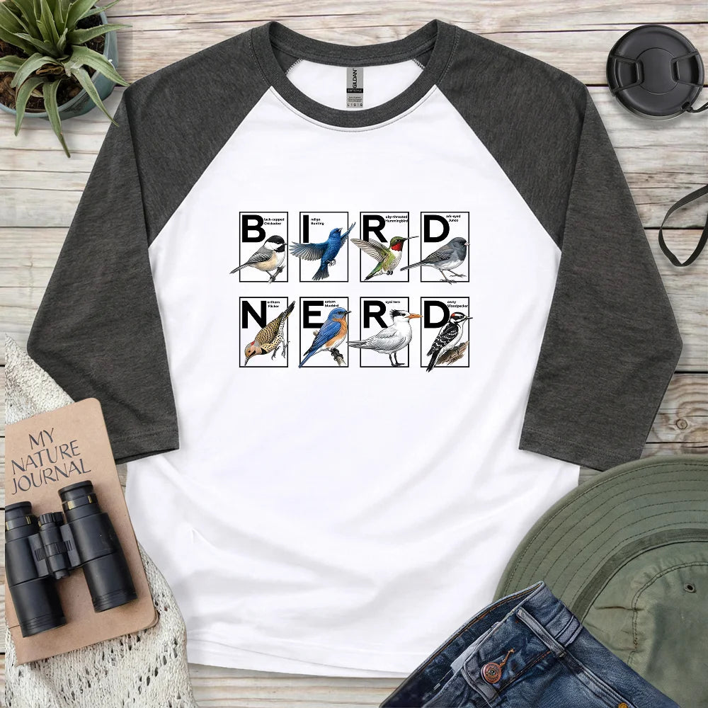 Bird Nerd Shirt 3/4 Sleeve T-shirt