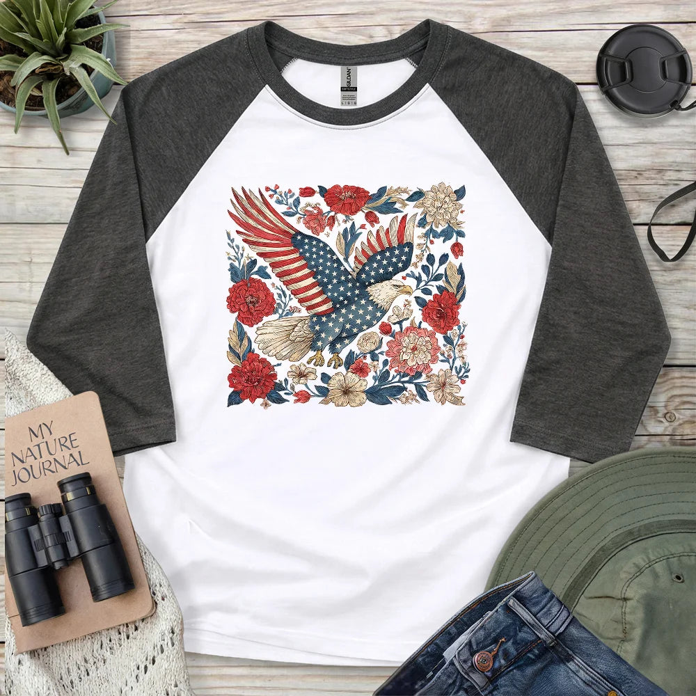 Eagle Of 4th Of July 3/4 Sleeve T-shirt