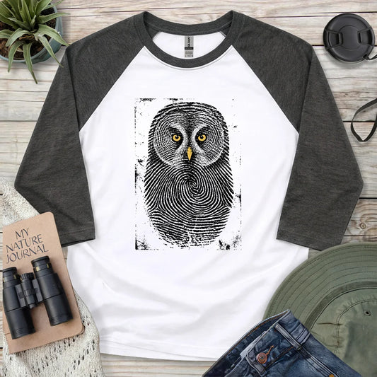 Owl Face Print 3/4 Sleeve T-shirt