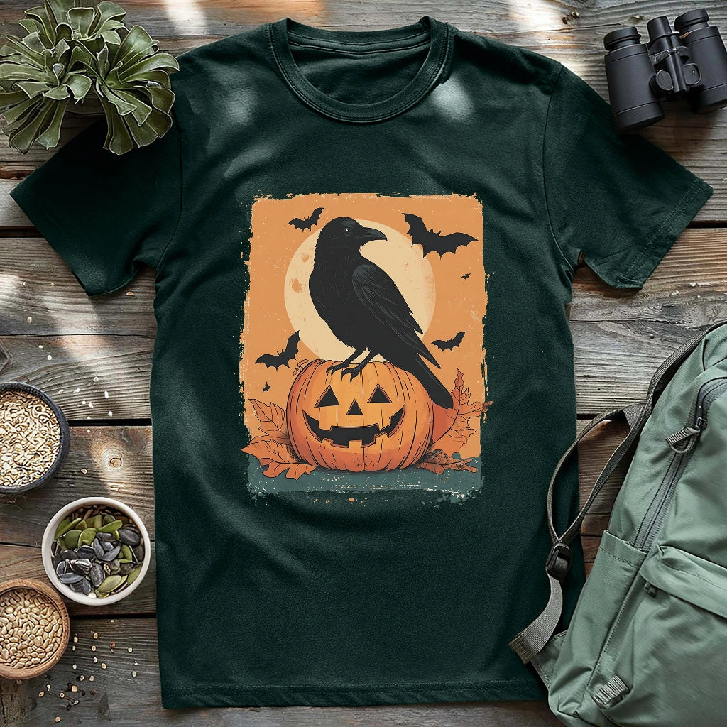 Moonlit Crow & Pumpkin T-shirt