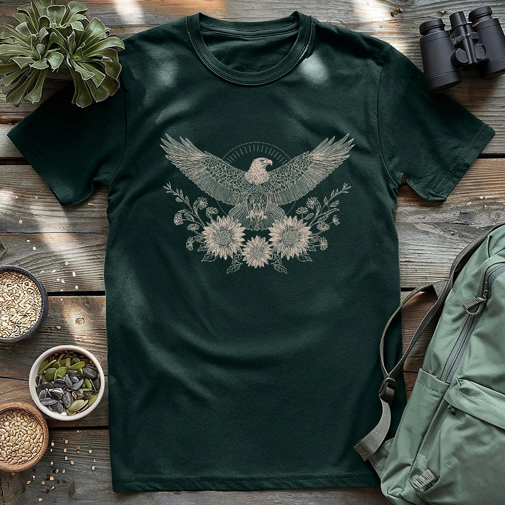 Soaring Sunflowers Eagle T-shirt