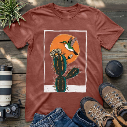 Hummingbird With Cactus T-shirt