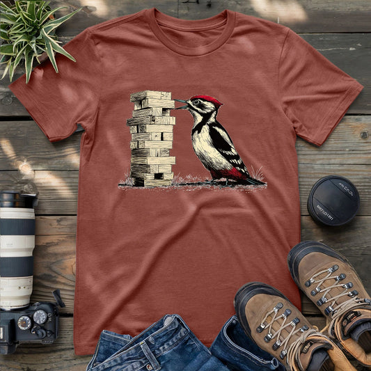 Woodpecker Playing Jenga T-shirt