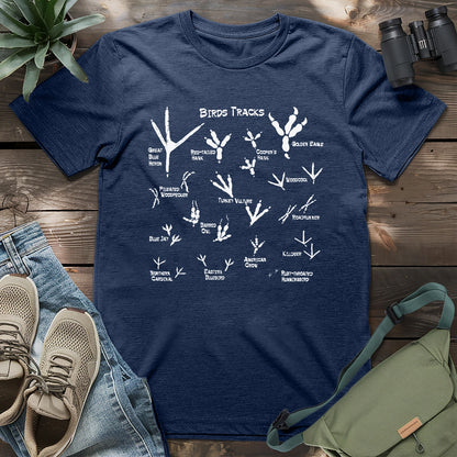 How to identify birds by bird footprint ID shirt.