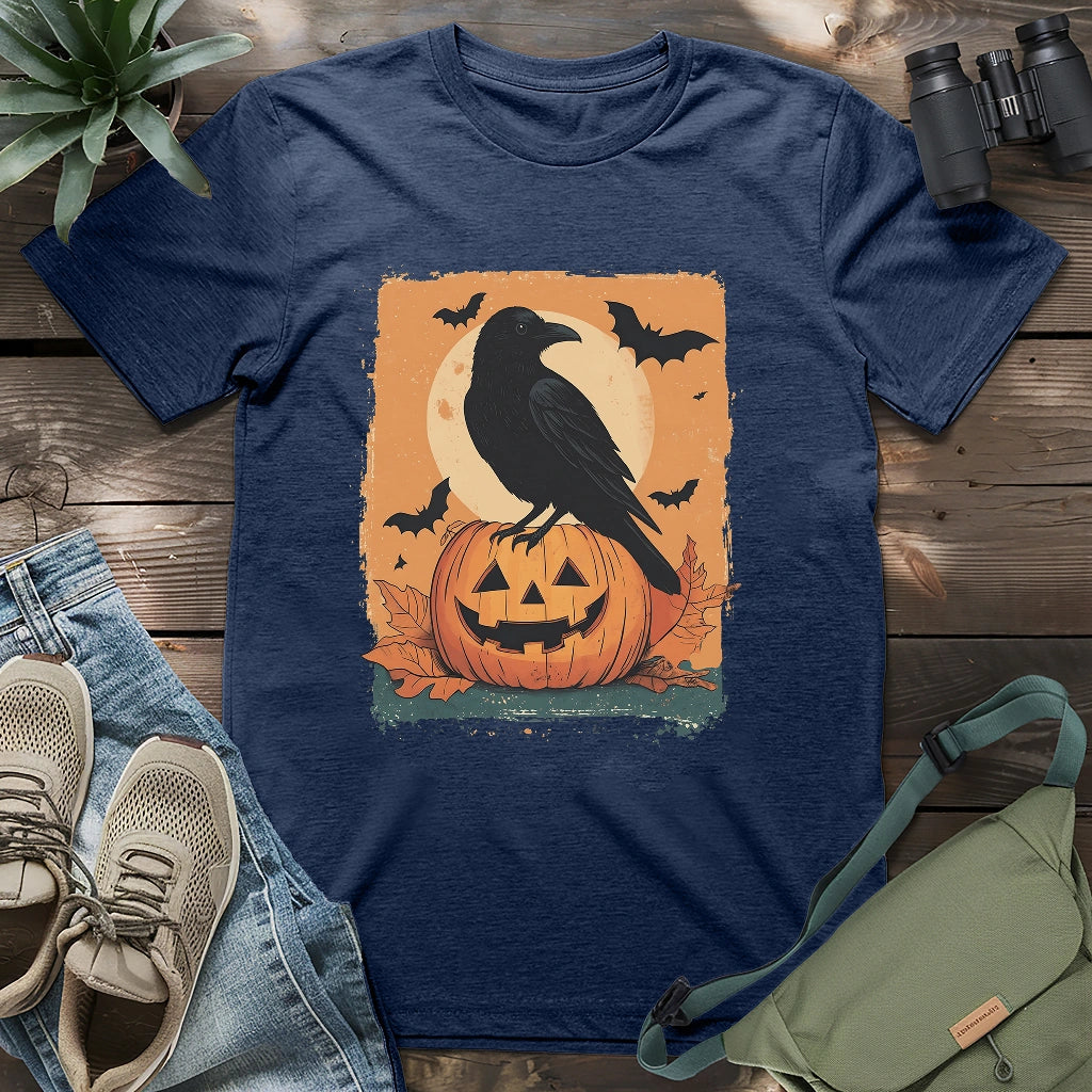 Moonlit Crow & Pumpkin T-shirt