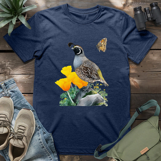 Quail And Poppies T-shirt