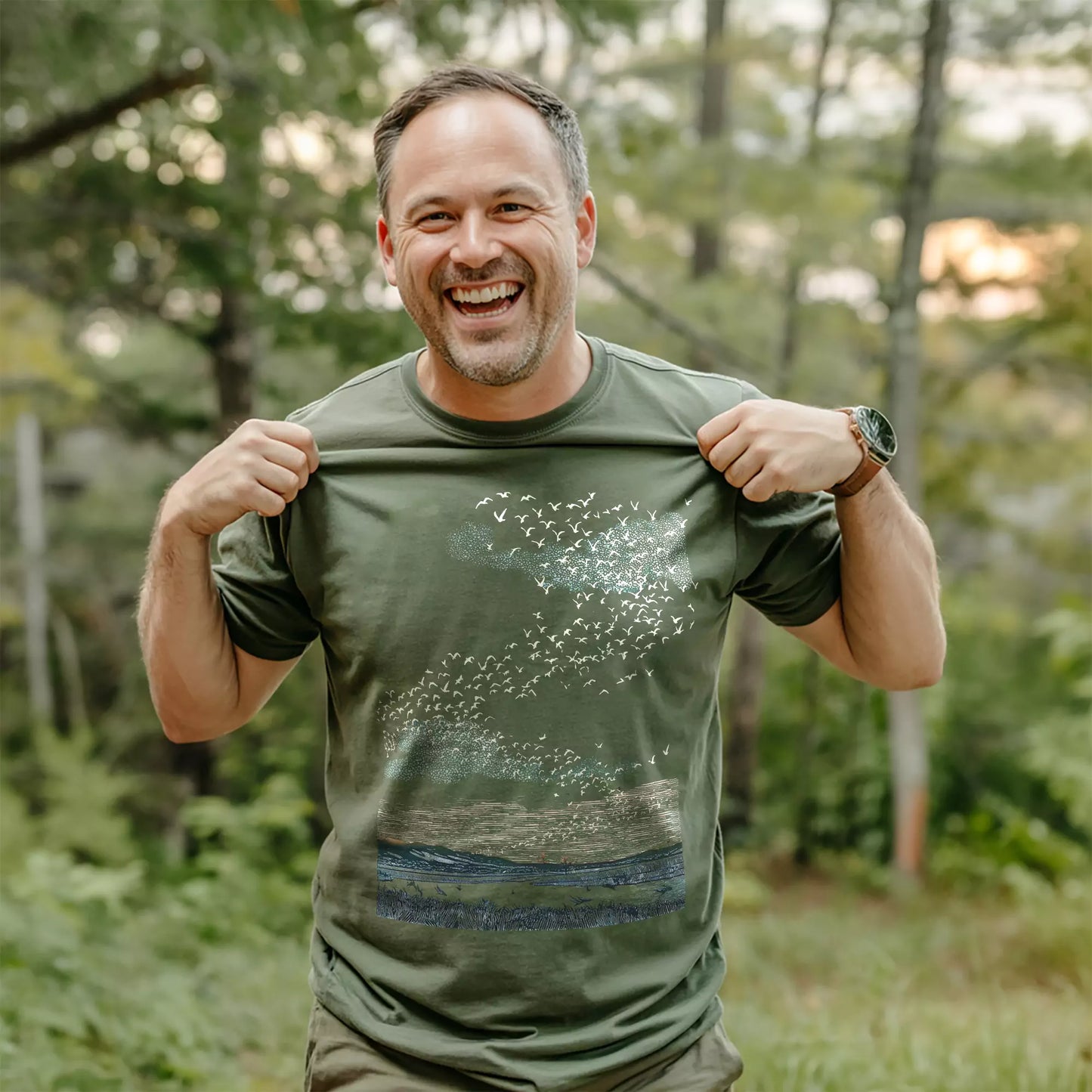 Migrating Wild Geese T-shirt