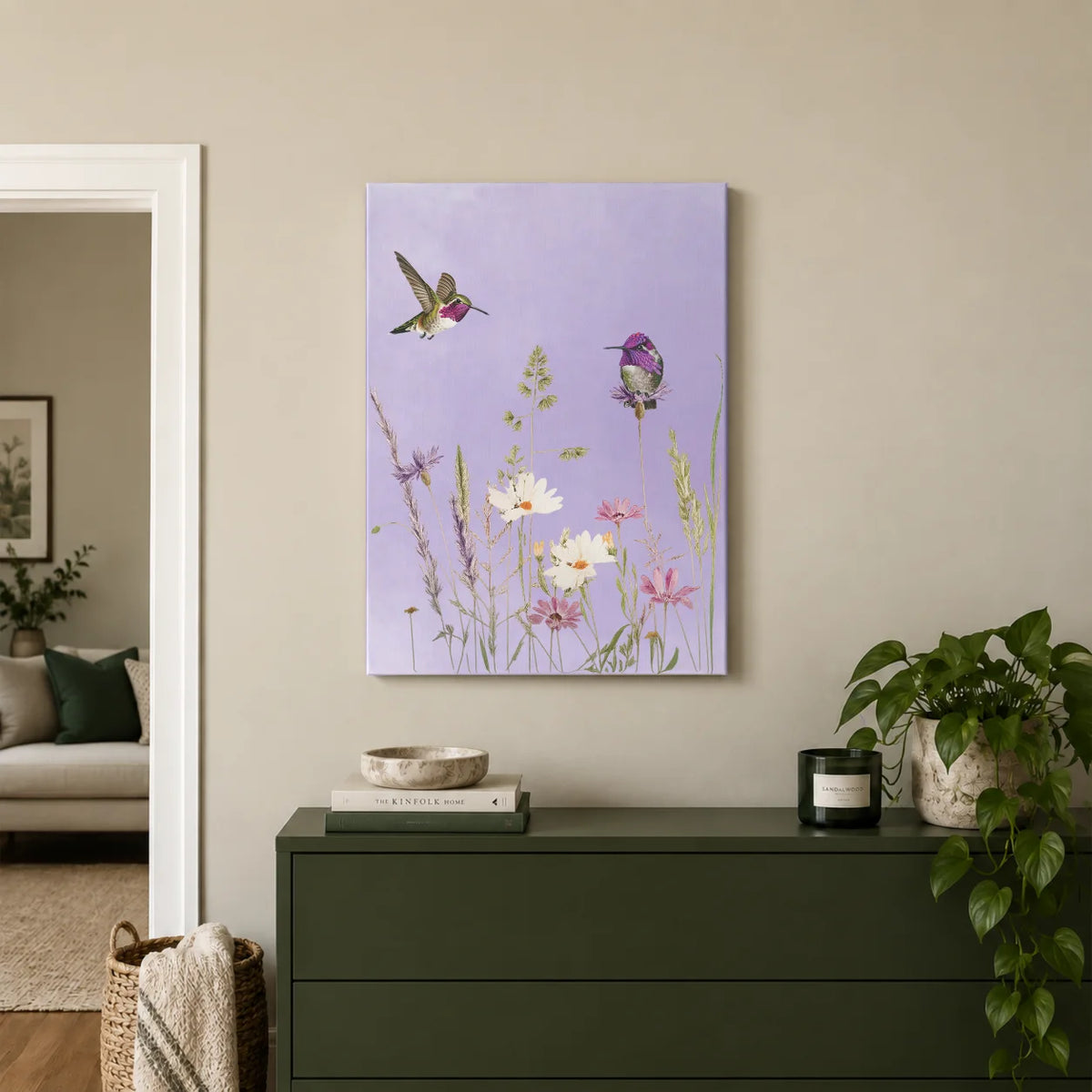 Hummingbirds And Wildflowers Canvas Print