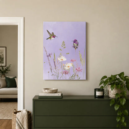 Hummingbirds And Wildflowers Canvas Print