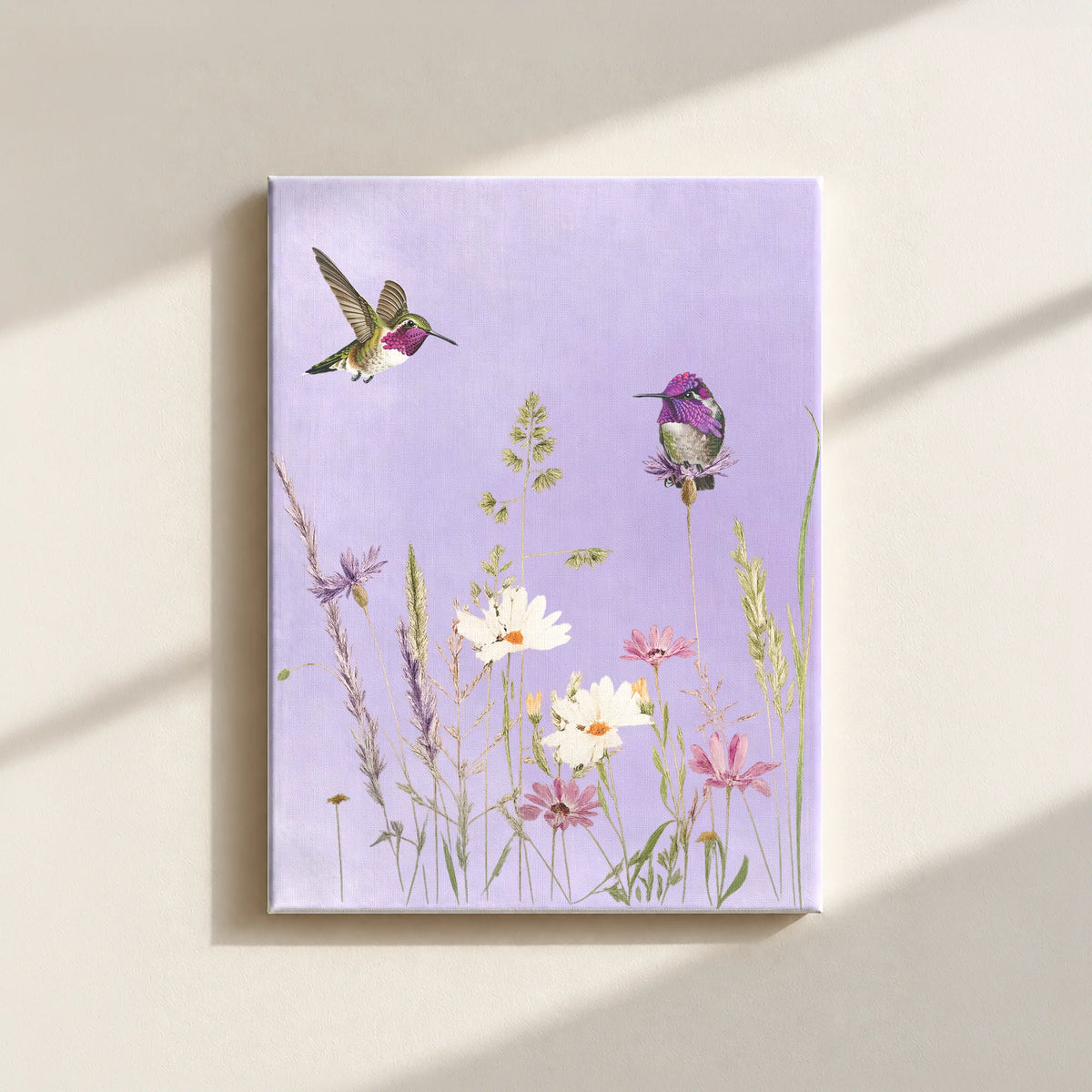 Hummingbirds And Wildflowers Canvas Print