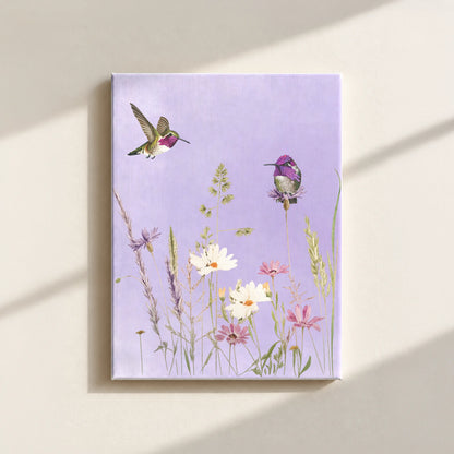 Hummingbirds And Wildflowers Canvas Print