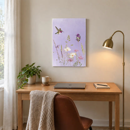 Hummingbirds And Wildflowers Canvas Print