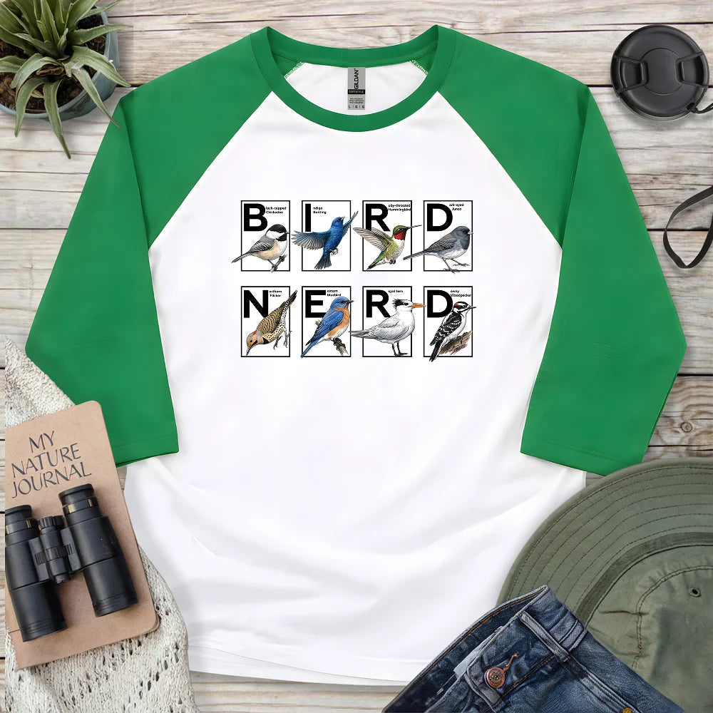 Bird Nerd Shirt 3/4 Sleeve T-shirt