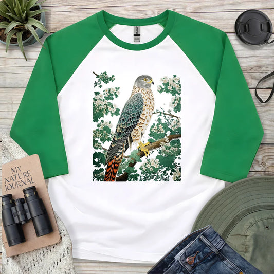 Hawk in Bloom 3/4 Sleeve T-shirt