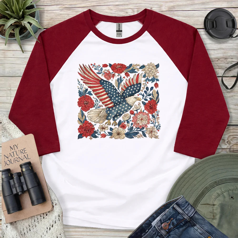 Eagle Of 4th Of July 3/4 Sleeve T-shirt