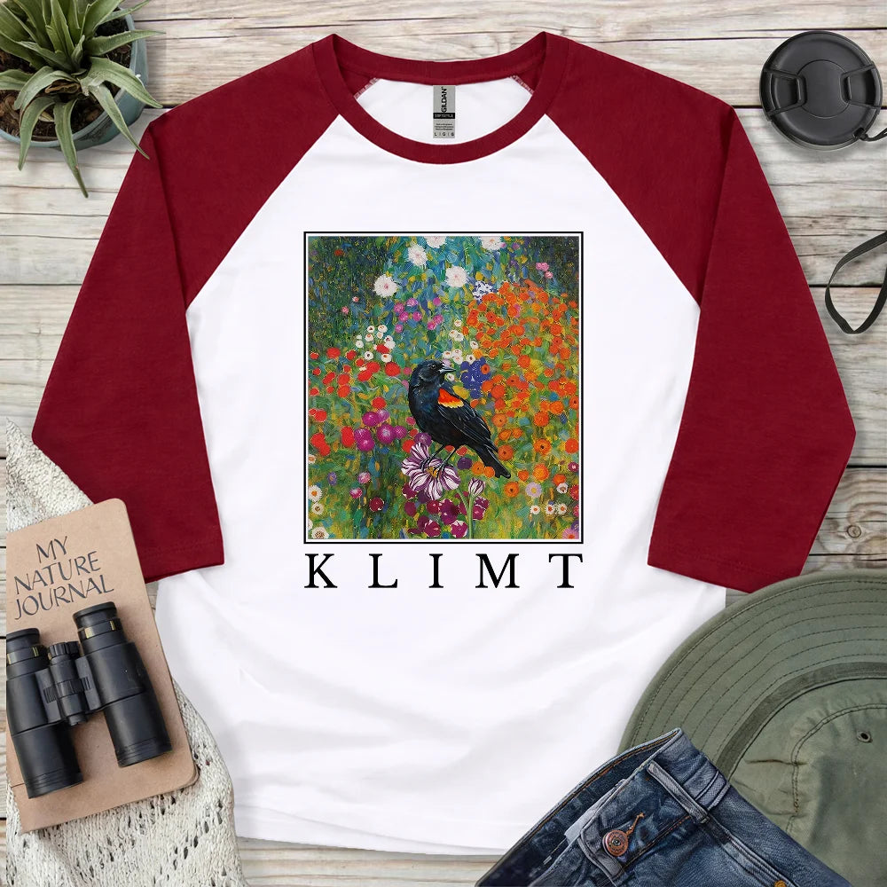 Klimt Blackbird 3/4 Sleeve T-shirt