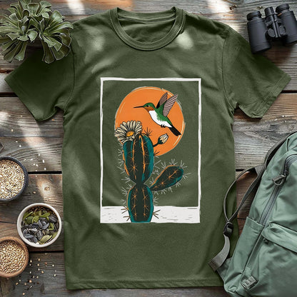 Hummingbird With Cactus T-shirt