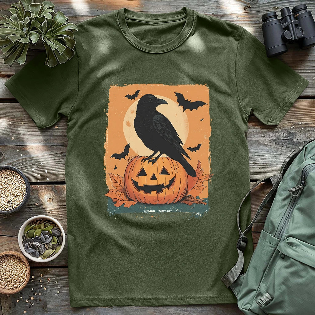Moonlit Crow & Pumpkin T-shirt