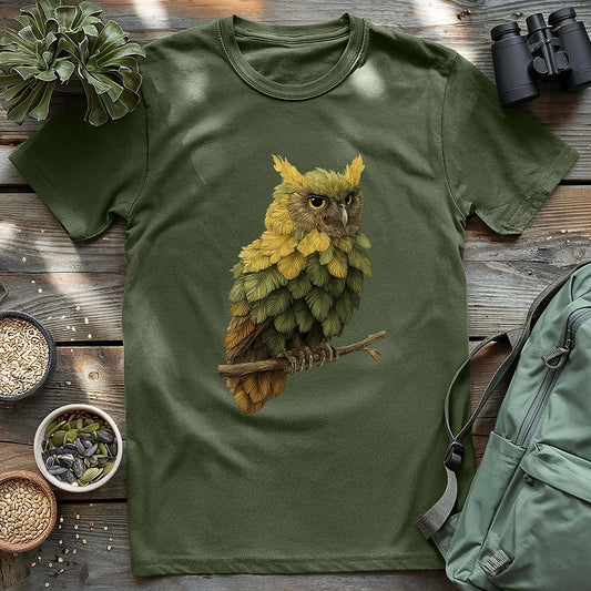 Owl Made By Leaves T-shirt