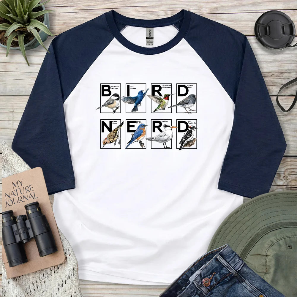 Bird Nerd Shirt 3/4 Sleeve T-shirt
