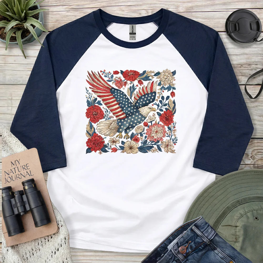 Eagle Of 4th Of July 3/4 Sleeve T-shirt