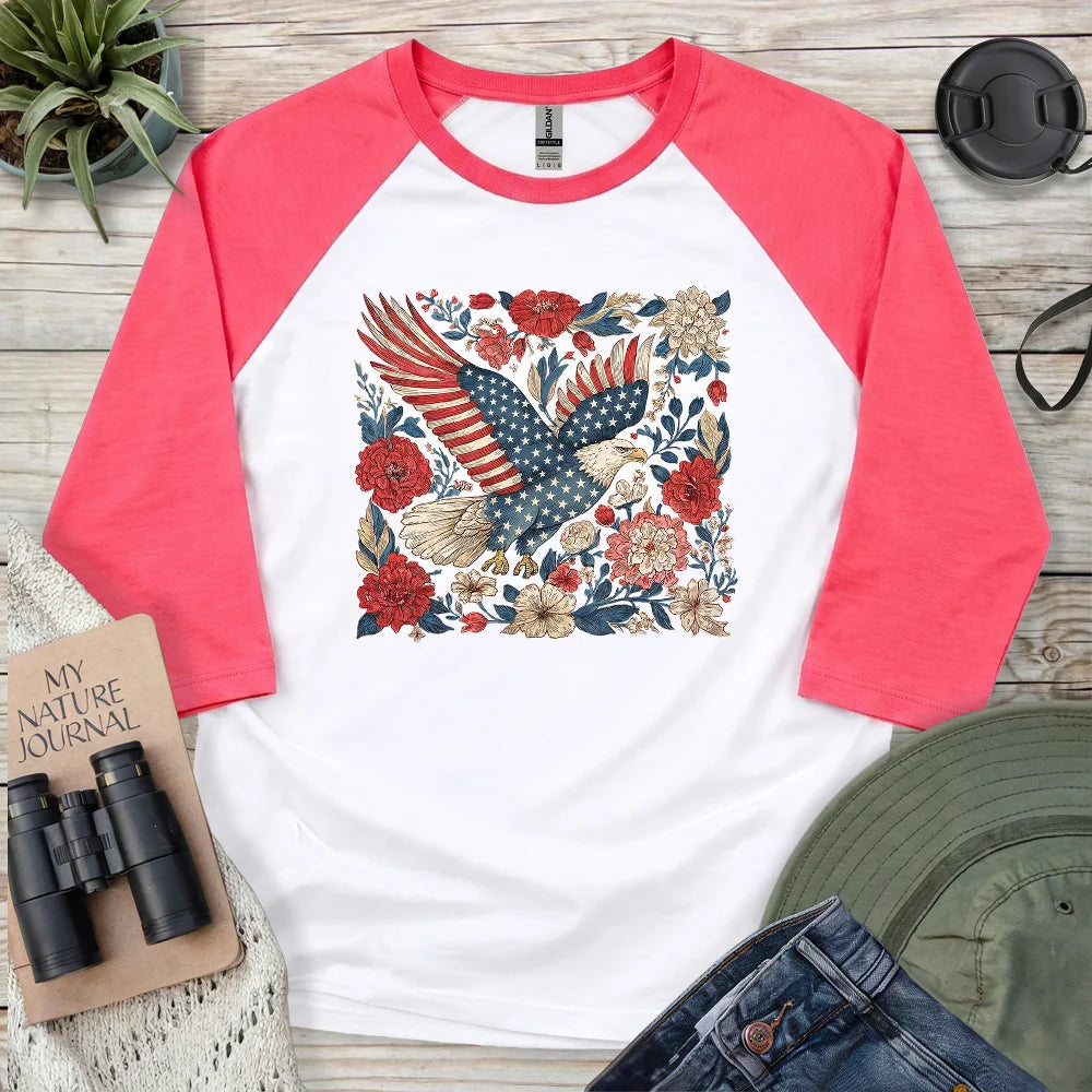 Eagle Of 4th Of July 3/4 Sleeve T-shirt