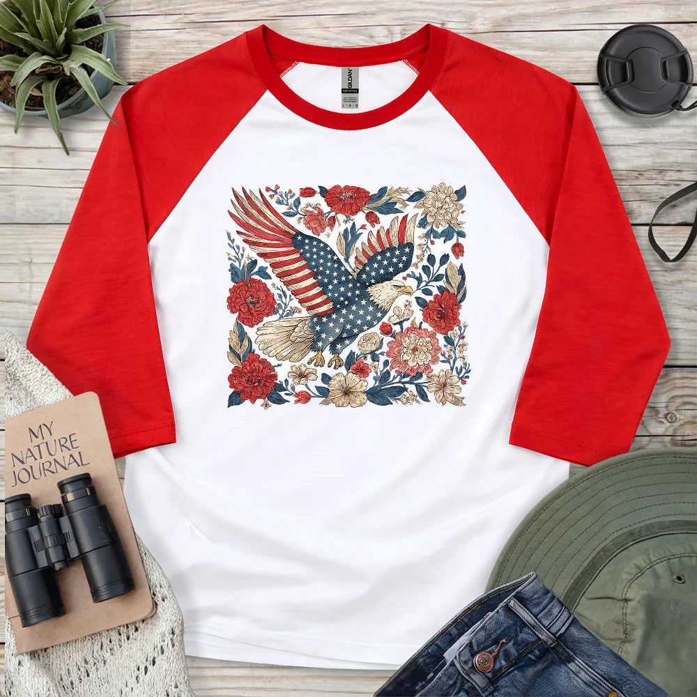 Eagle Of 4th Of July 3/4 Sleeve T-shirt