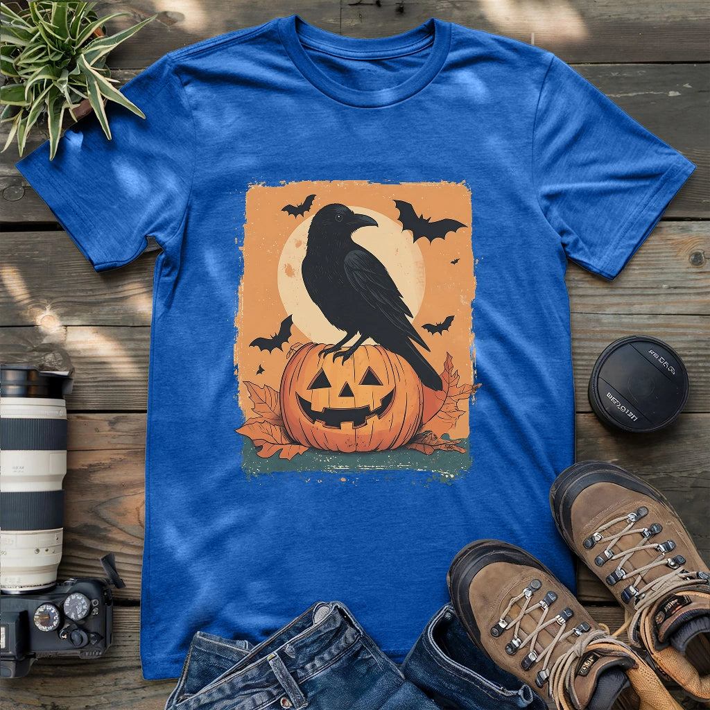 Moonlit Crow & Pumpkin T-shirt