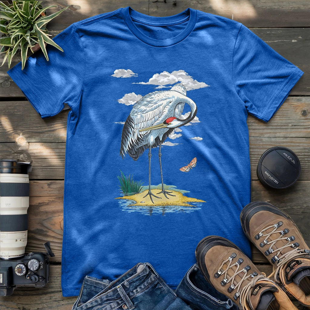 Red-crowned Crane By River T-shirt
