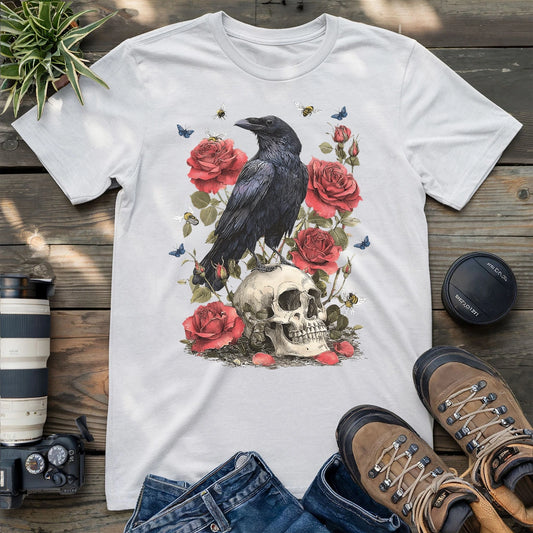 Crow Among Roses T-shirt
